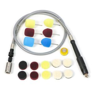 Kit de polissage Mini Details - 4 x tampons en laine - 12 x tampons en mousse - 1 x plaque de support