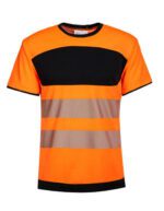 T-shirt de travail haute visibilité EOS avec zone d'impression - orange - taille M