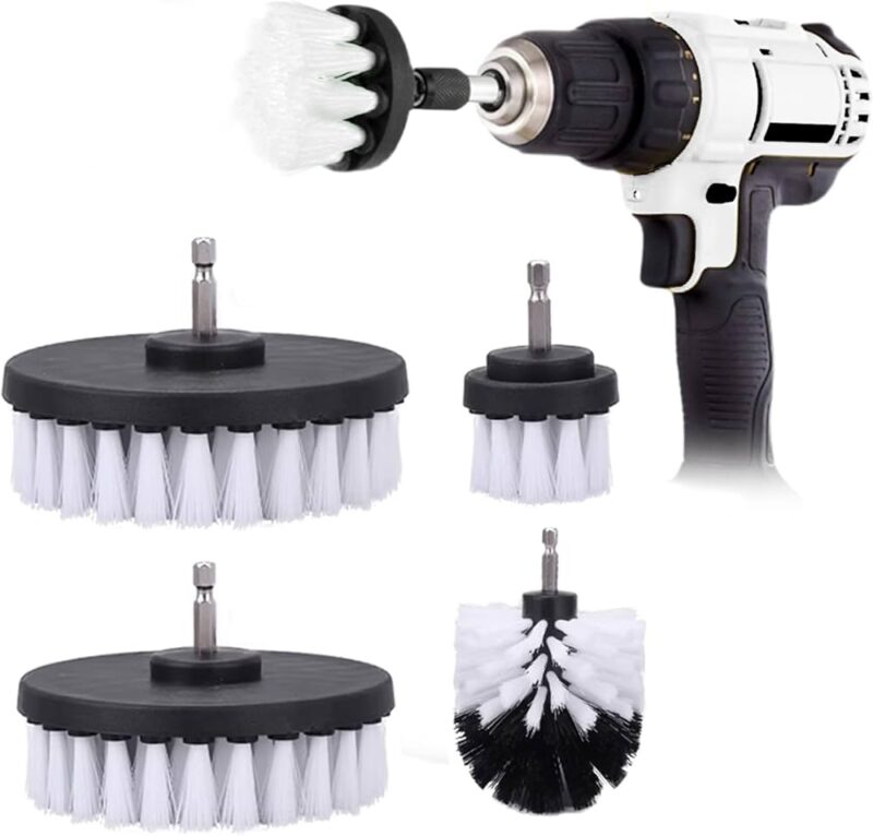 Brosse blanche pour visseuse à poils souple - 4 pcs