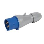 Fiche mâle 3P+T 32A 3x230V IP44 EUR - Bleue