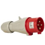 Fiche mâle 3P+T 32A 3x400V IP44 EUR - Rouge
